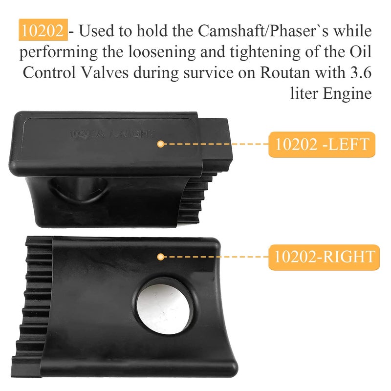 Mekar Camshaft Phaser Timing Chain Lock Tool Kit Set Compatible with VW Chrysler Jeep Dodge 3.6L Engine Replace 10200A 10202A 10369A - Image 3